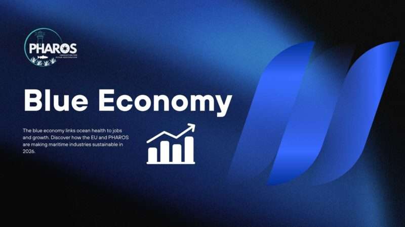 Image shows text that reads Blue Economy with PHAROS logo.
