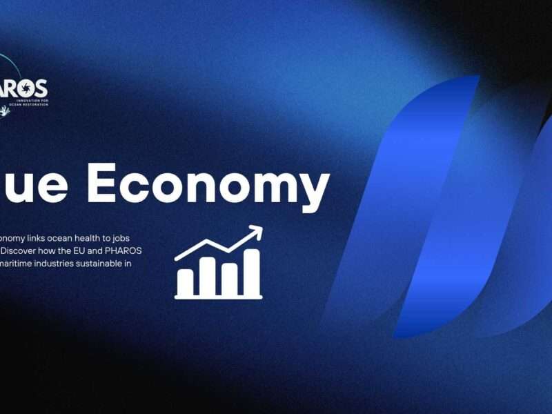Image shows text that reads Blue Economy with PHAROS logo.